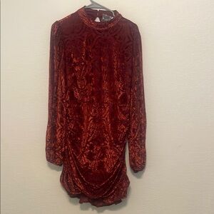 Burgundy, open back dress